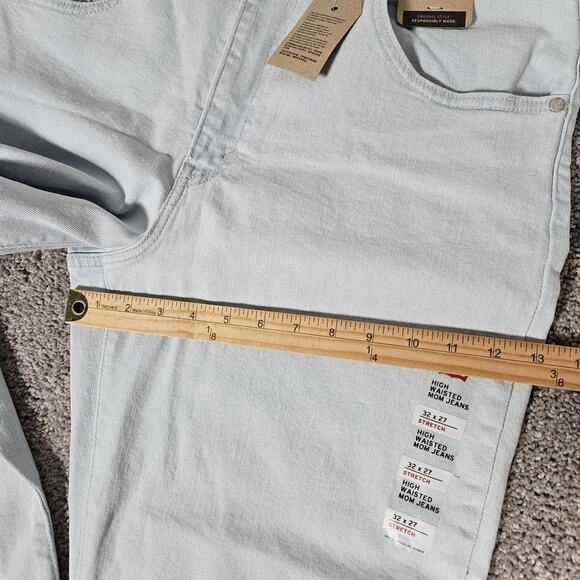 Levis Silvertab Jeans Womens 32x27 Blue High Waisted Mom Tapered Skater Indie - Picture 15 of 16